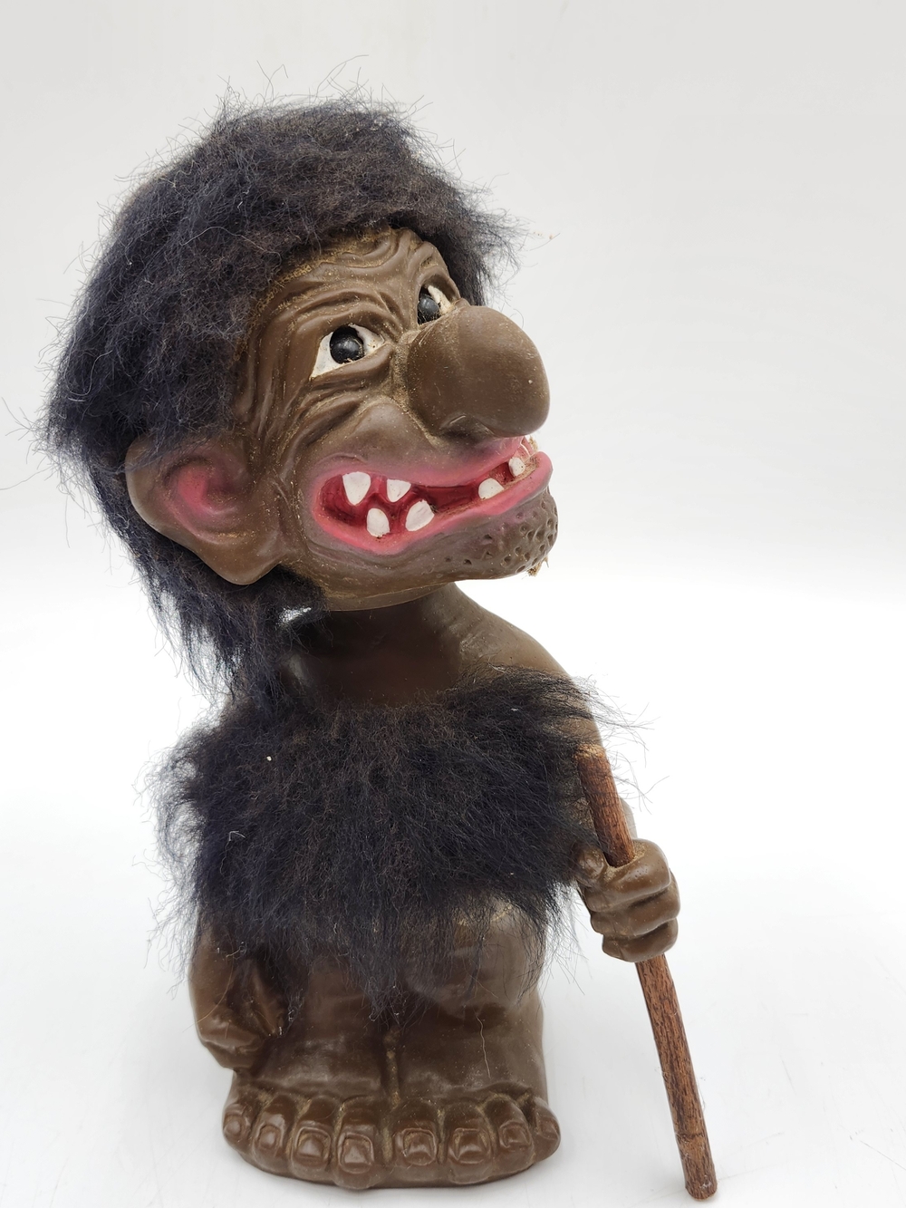 Vintage Heico 9.5" Cave Man Novelty Funny Nodder Caveman Figure Decor